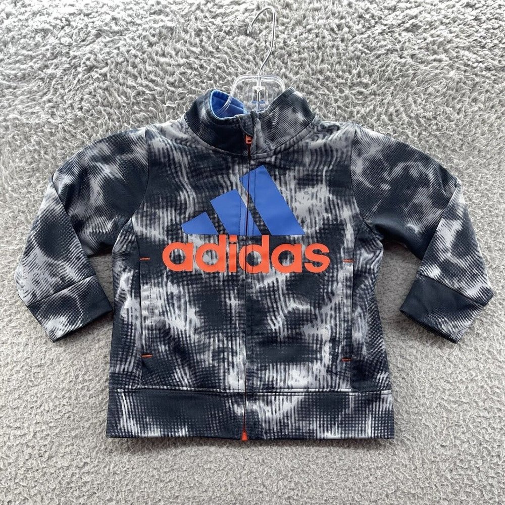 Adidas Track Jacket Baby Boys Size 12 Months Gray Full Zip Track Jacket Boys 12M